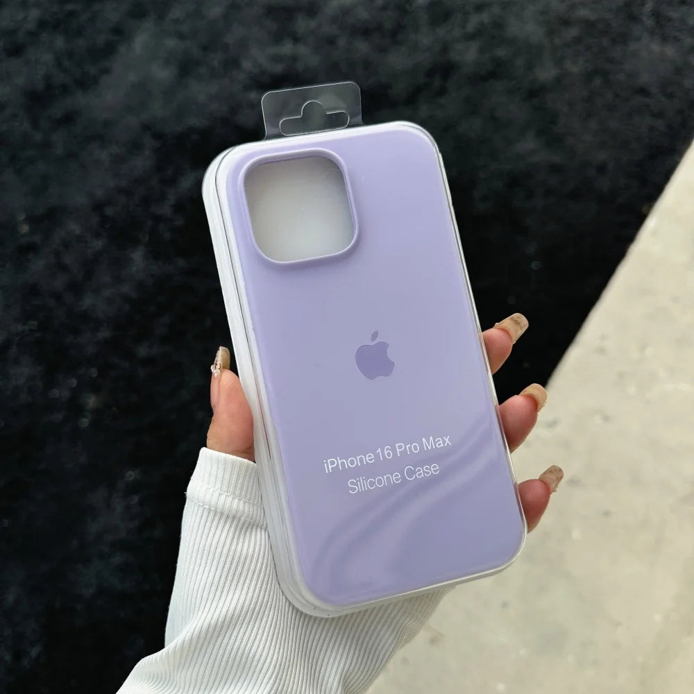 Luxury Liquid SIilicone Solid Candy Color Phone Case for Apple iPhone 17 Pro 16 15 14 13 18 Pro Max Shockproof Cover with Logo