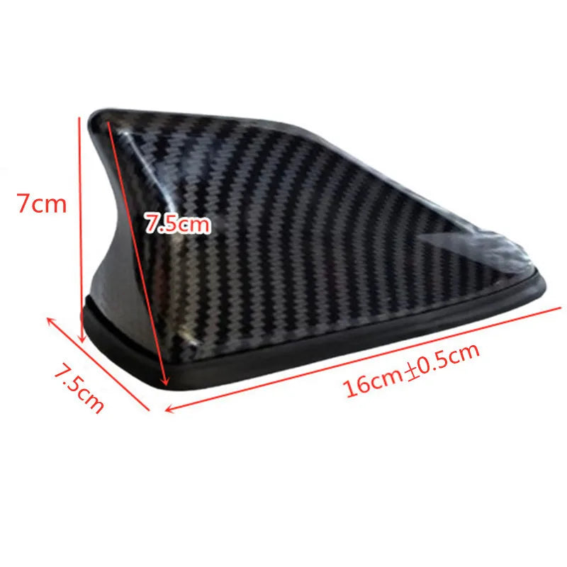 Universal Carbon Fiber Look Car Roof Top Mount Shark Fin Aerial Antenna Toppers Auto Radio AM FM Antenna Signal Amplifier Aerial