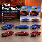 CCA 1:64 Ford Torino Cobra Sedan Miniature Model MSZ 3" Alloy Toy Car Vehicle Free Wheels Diecast Collection Gift for Boyfriend