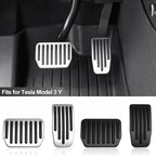 For Tesla Model Y 3 Highland Upgrade Foot Pedal Pads Cover Non-slip Accelerator Brake Rest Performance Aluminum Mats Accessories