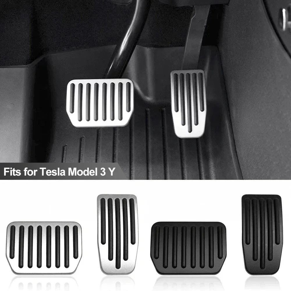 For Tesla Model Y 3 Highland Upgrade Foot Pedal Pads Cover Non-slip Accelerator Brake Rest Performance Aluminum Mats Accessories