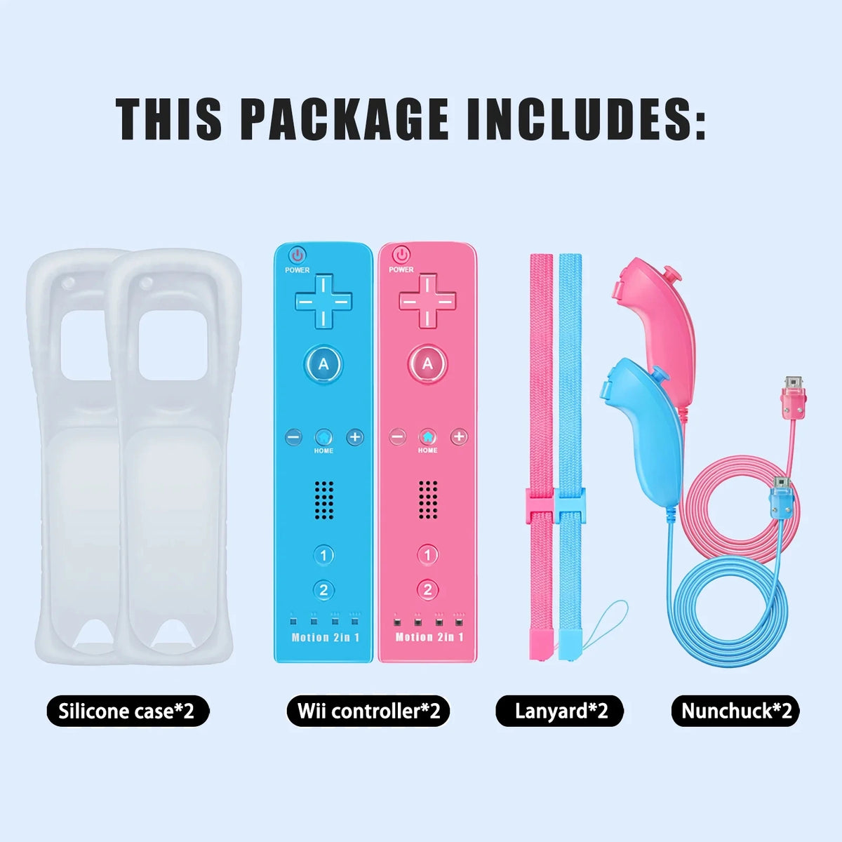 For Nintendo Wii/Will U Joystick 2in1 Wireless Remote Gamepad Controller Set Optional Motion Plus with Silicone Case Video Game