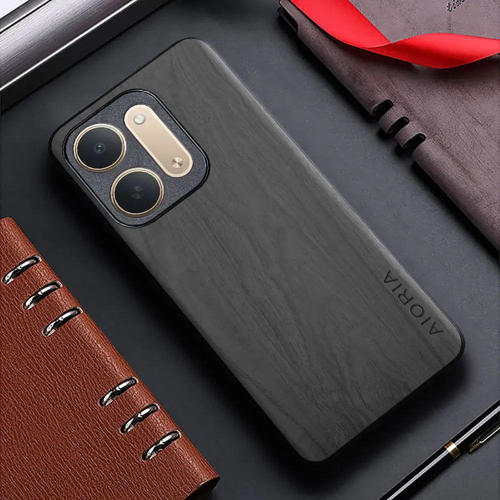 Case for Xiaomi Redmi 17C redmi17 redmi17 c 5G 4G funda bamboo wood pattern Leather back cover for xiaomi redmi 17 17c case