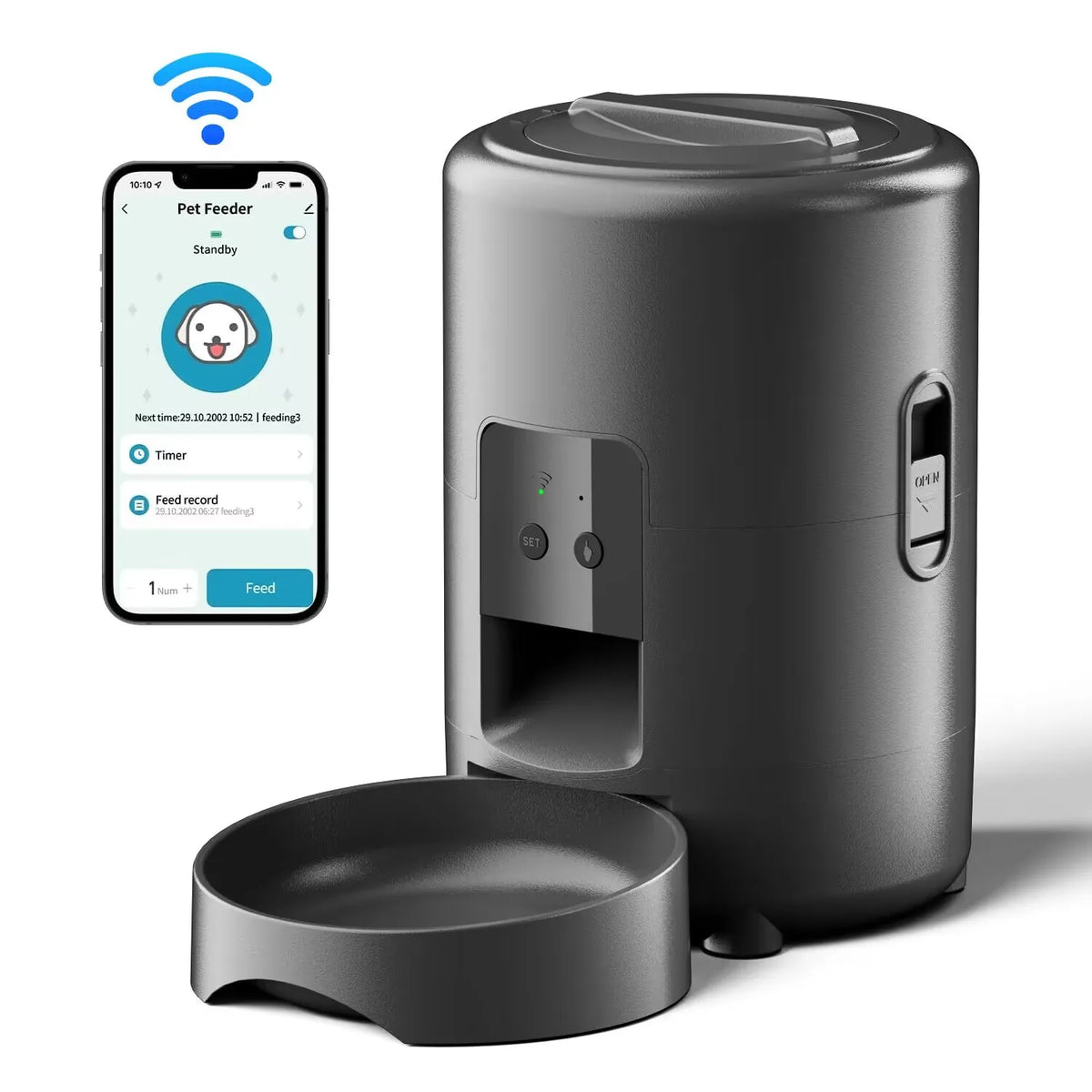2L with Video Automatic Cat Feeder, Intelligent Timed and Quantitative Feeding, Cat, Dog and Pet Feeding Bowl Controlled by App