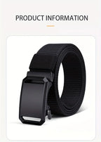 New Automatic Buckle Belt, Canvas Tactical Workwear Casual Outdoor Military Training Pants Belt For Men