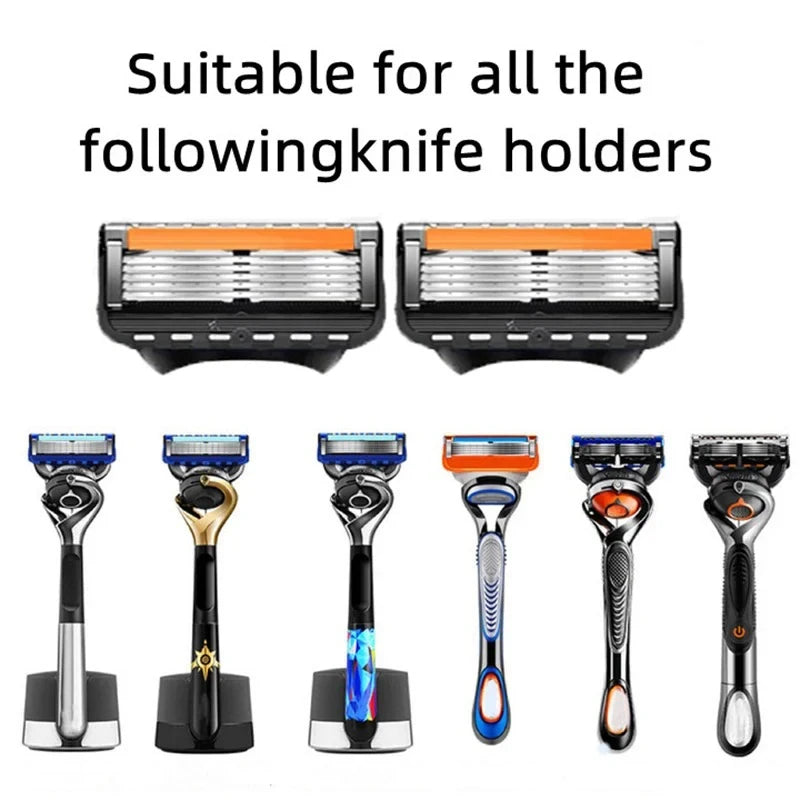5-Layer Replaceable Safety Blades, Men's Manual Razor, Stainless Steel Blades, Suitable for Daily Facial Cleaning and Care