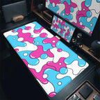 Gaming Mouse Pads Large Size Table Pad Blue White Strata Liquid Mouse Pad Computer Play Mat Leather Mouse Pad Keyboard Desk Mat