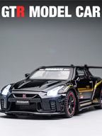 1/32 Nissan Skyline GTR R35 Nismo GT3 Racing Toy Car Model For Children RMZ CiTY Diecast Alloy Miniature Sound Light Collection