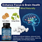 Cortisol Support Supplement - Magnesium, Supports Stress Relief, Calm Mood, Relaxation, Restful Sleep, Focus & Adrenal Health