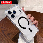 For IPhone17 IPhone18 ProMax Transparent Armour Magnetic Case Shelluxe For iPhone 18 17 Pro Max 17Air Cases Luxury Corners Cover