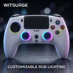WITSURGE Hall Effect PS5 Controller,Wireless Anti-Drift Gamepad,Dual Hall Joysticks&Triggers,Macro Back Buttons,1500mAh, RGB