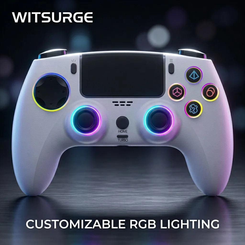 WITSURGE Hall Effect PS5 Controller,Wireless Anti-Drift Gamepad,Dual Hall Joysticks&Triggers,Macro Back Buttons,1500mAh, RGB