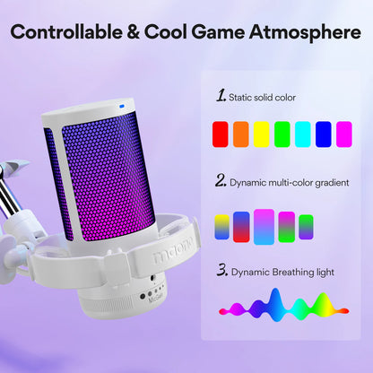 Maono Gamerwave DGM20S USB Gaming Microphone with Noise Reduction Condenser Mic RGB Mic for Gaming Streaming PC Laptop Recording