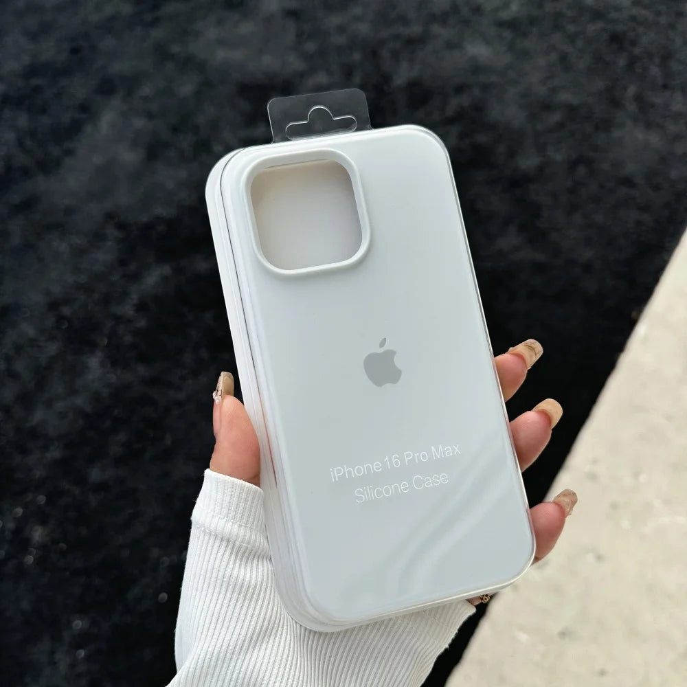 Luxury Liquid SIilicone Solid Candy Color Phone Case for Apple iPhone 17 Pro 16 15 14 13 18 Pro Max Shockproof Cover with Logo