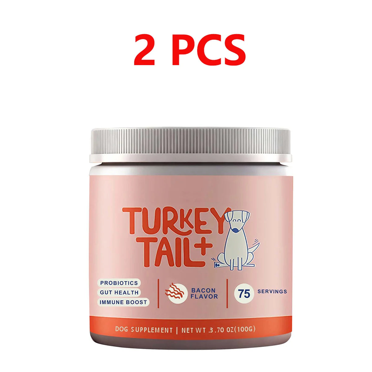 Dog Probiotic Soft Granules with Turkey Tail Mushroom&Vitamin Bacon Flavor Digestive Supplement Gut Health Daily Pet Nutrition