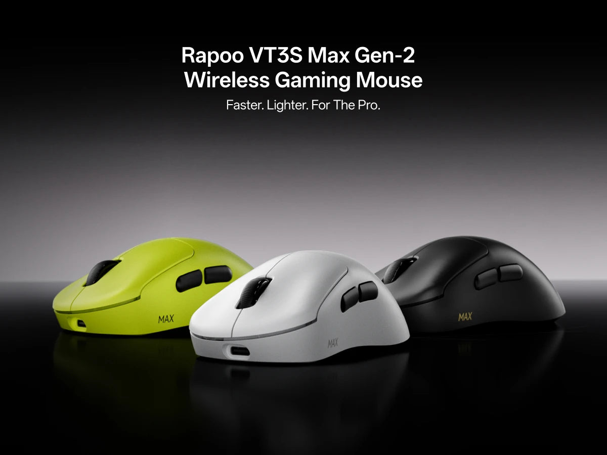Rapoo VT3S MAX / VT3S Wireless Gaming Mouse 30K/26K DPI True 8K Wireless Polling Rate 49g Lightweight Up to 750 Hour Battery 8 Programmable Buttons On-Board Memory Esports Laptop Gaming Mice Compatible with Windows Mac