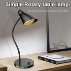 LED Desk Lamp Plug-In Knob Switch Five Level Dimming Desktop Reading Lamps Bedroom Dormitory  Clip Type Iron Bedside Desk Light