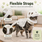 Halloween Dinosaur Skeleton Pet Hooded Costume Cute Cat Puppy Cosplay Outfit Funny Party Dress Up Clothes Small Animal Holiday
