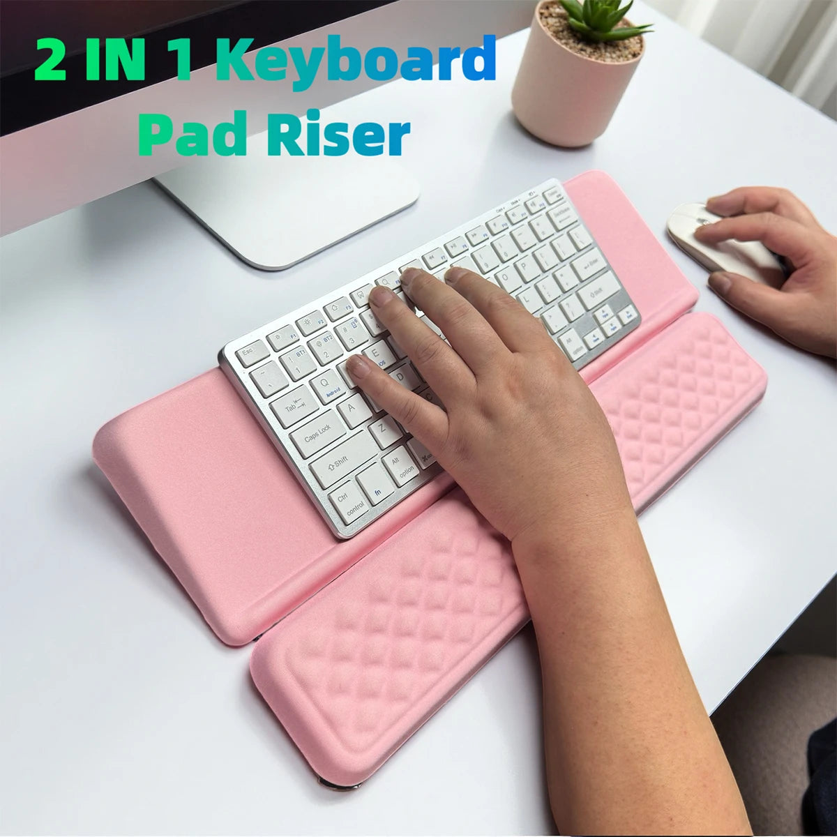 Keyboard Wrist Rest, Ergonomic Memory Foam Wrist Support for Typing & Gaming, Tilted Keyboard Pad, Aesthetic Desk Accessories Fo