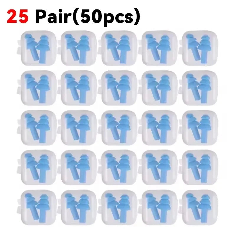 25/1Pair Ear Plugs Sleeping Noise Cancelling Reusable Silicone Sound Block Earplugs Summer Waterproof Swimming Ear Plug With Box
