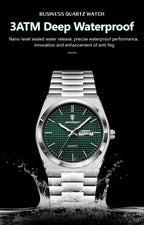 POEDAGAR Luxury Original Man Watch Waterproof Stainless Steel Luminous Men's Wristwatch Date Week Quartz Fashion Watches For Men