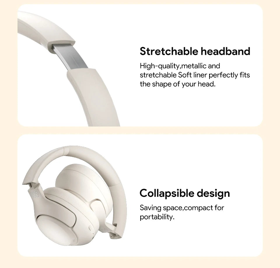 QCY H3 ANC Wireless Headphones Bluetooth 5.4 Hybrid Noise Cancellation 60H