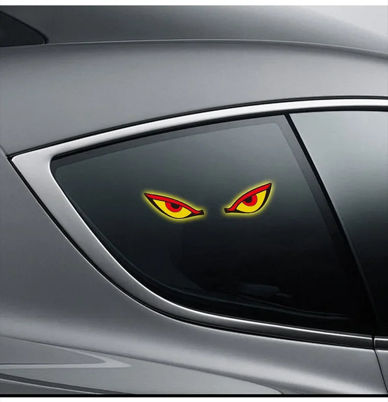 Cool DEMON EYE Ambient Light Solar Powered Breathing Neon Light Car Decoration Rear Windshield Atmosphere Lights Car Accessories