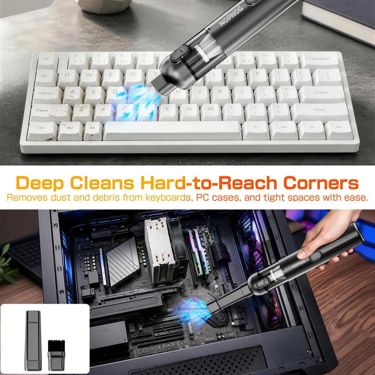 Car Vacuum Cleaner Air Duster Cleaning Tools Electric Dust Collector Universal Auto Accessories for Computer Keyboard Camera Home RV Truck Trailer Sofa Living Room
