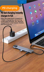 NEW USB C Hub 8In1 7In1 Type C Docking Station with USB3.0/2.0 HDMI SD/TF Card Reader PD Fast Charge for MacBook Notebook Laptop