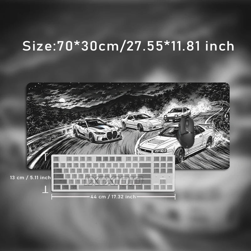 Black And White Drift Cars Mouse Pad Gamer XL HD Home Large New Mousepad XXL keyboard pad Carpet Gaming laptop Desktop Mouse Pad