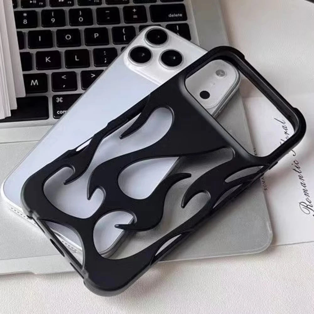 Flame Pattern Anti Drop TPU Phone Case for iPhone 17 16 15 14 Pro Max