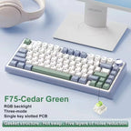 AULA F75 Gaming Mechanical Keyboard RGB Customized 75% Layout Side-engraving Gasket Mounted 80keys PBT Gradient Keycaps Keyboard