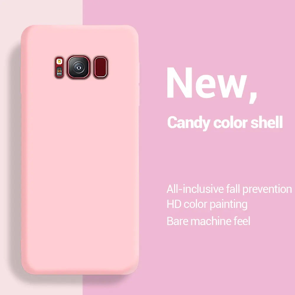 Liquid Silicone Soft Cases For Samsung Galaxy S8 S9 S10 S20 S21 FE S22 S23 Plus Fundas For Samsung Note 8 9 10 20 Plus Cover