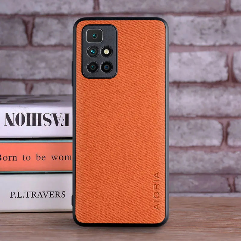 Case for Xiaomi Redmi 10 2022 coque Luxury textile Leather skin soft TPU hard PC phone cover for xiaomi redmi 10 case funda