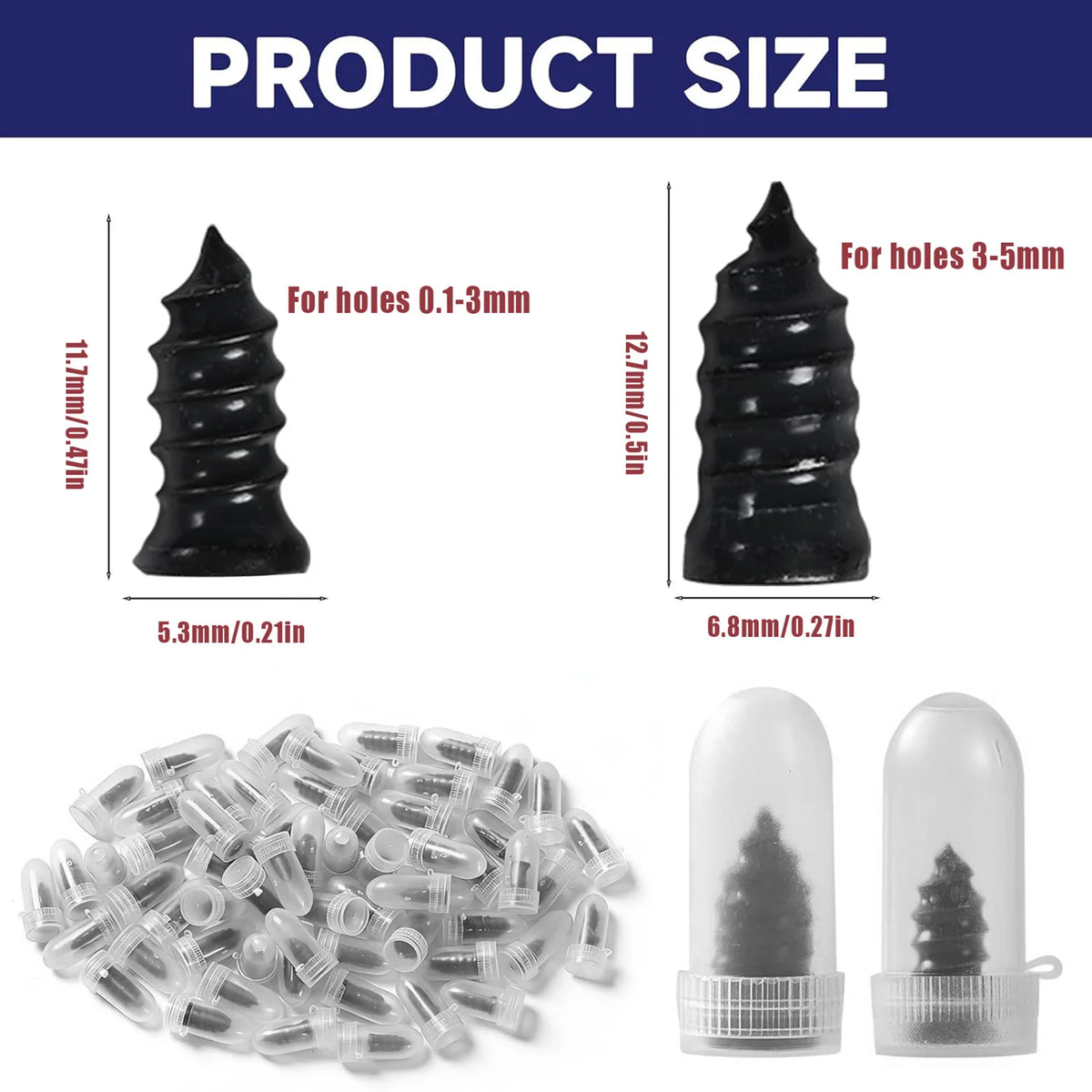 Spiral Tire Repair Plugs Rubber Screw Nails Puncture Patch Kit Quick Fix for Car Motorcycle Bike Vacuum Tires Tubeless
