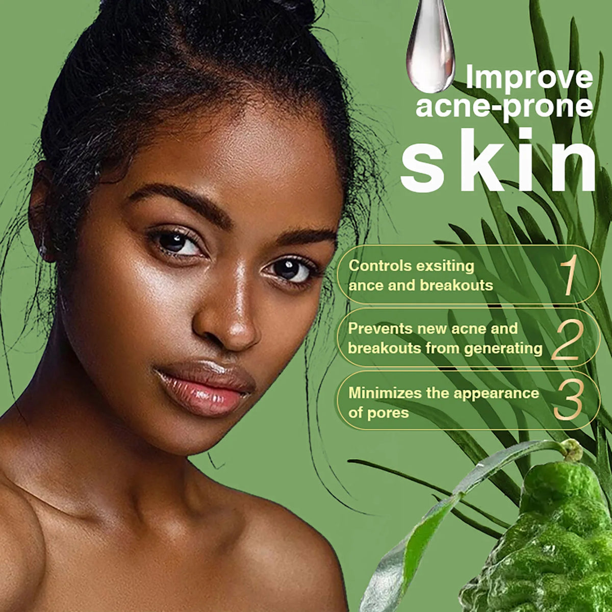 AILKE Tea Tree Oil Serum for Face and Body, Brightening, Moisturizing, Anti Acne Essence, With Vitamin E & Vitamin B3, 100ml