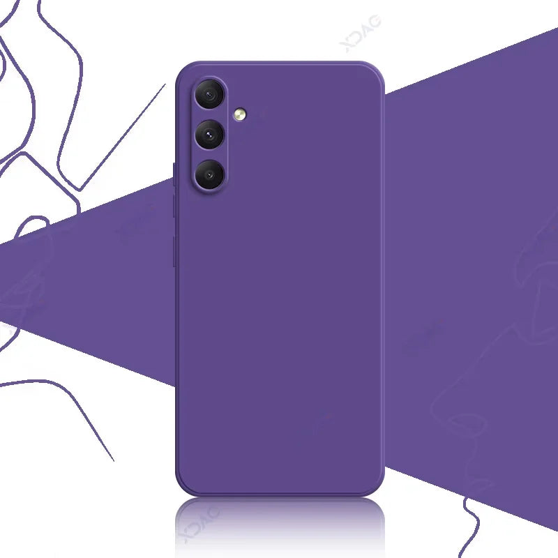 Luxury Square Liquid Silicone Cover for Samsung Galaxy A34 A54 5G SamsungA34 SamsungA54 360 Soft Protective Armor Case Coque Bag