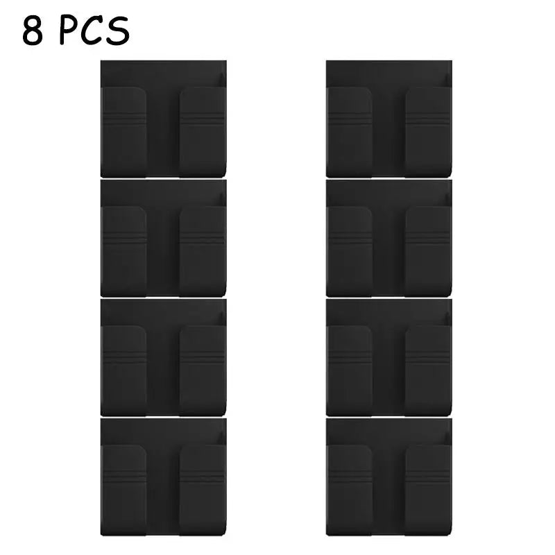 Punch Free Wall Mounted Remote Control Holder Phone Charging Organizer