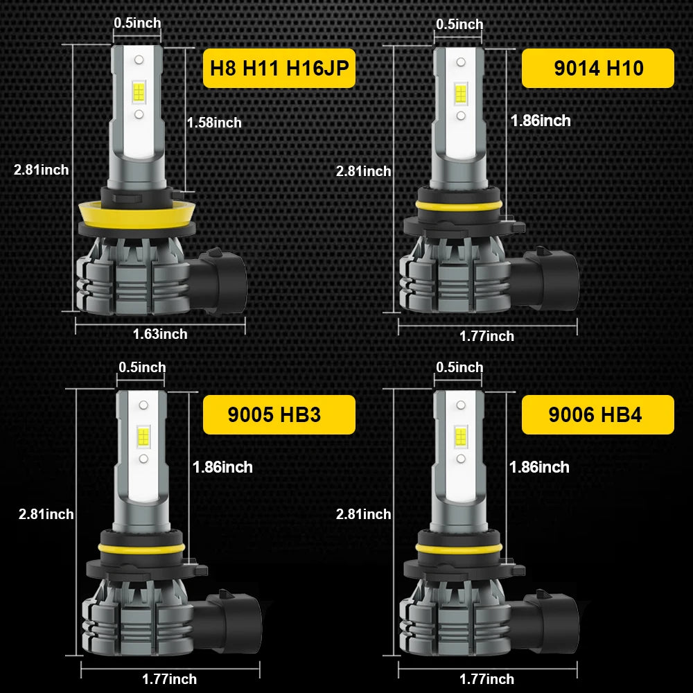 BMTxms 2Pcs 60W 12000LM Canbus H8 H11 9005 9006 Car LED Light Fog Light H9 HB3 HB4 9145 H10 LED Fog Lamp 6500K 3000K 12V Diode