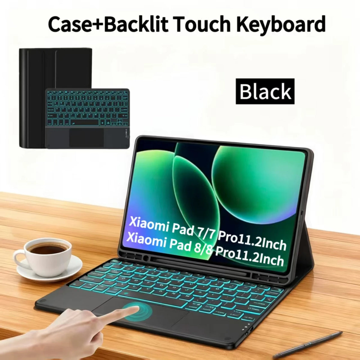 Case for Xiaomi Pad 7 /8 11.2" Bluetooth Keyboard Case for Xiaomi Pad 7/8 Pro 11.2" Wireless Bluetooth Removable Keyboard Case