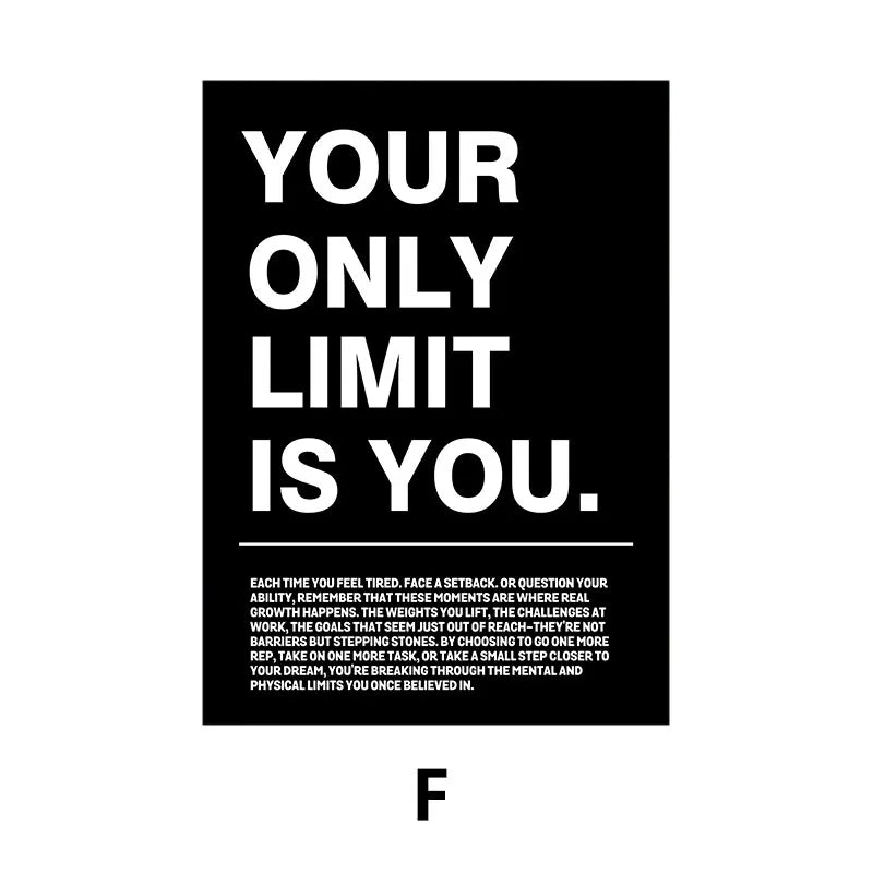 Simple Black Background Inspirational Quotes Canvas Art Poster Prints Modern Motivational Wall Decor Picture for Home