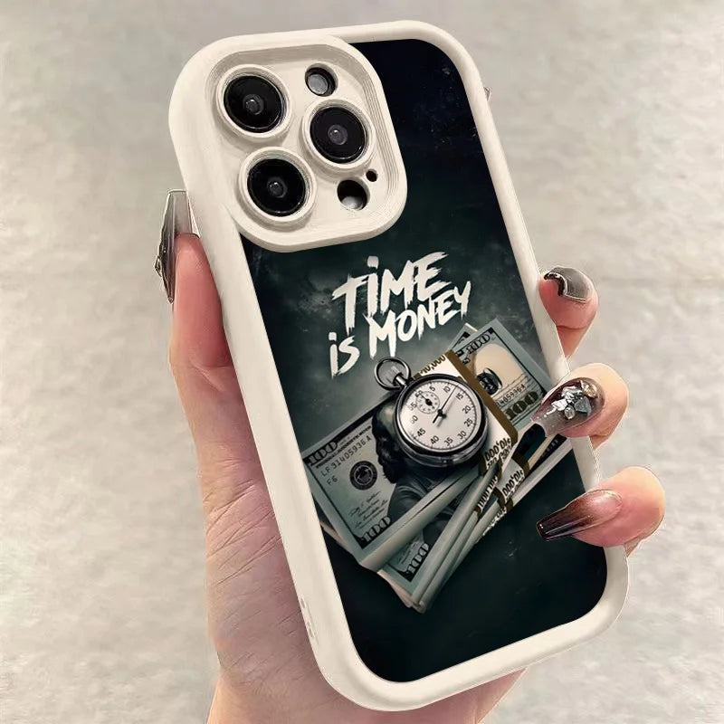 "Time is Money" Print iPhone Case – Soft Cover