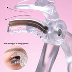 PRETTY Frameless Eyelash Curler Wide Angle Lash Curler with Comb Teeth Silicone Pad No Pinching Makeup Tool for Women