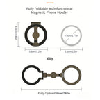 Double Sided Magnetic Suction 3 Sections Shimmering Powder Magnetic Ring Phone Holder 360° Rotatable Ultra Light Ultra Thin Allo