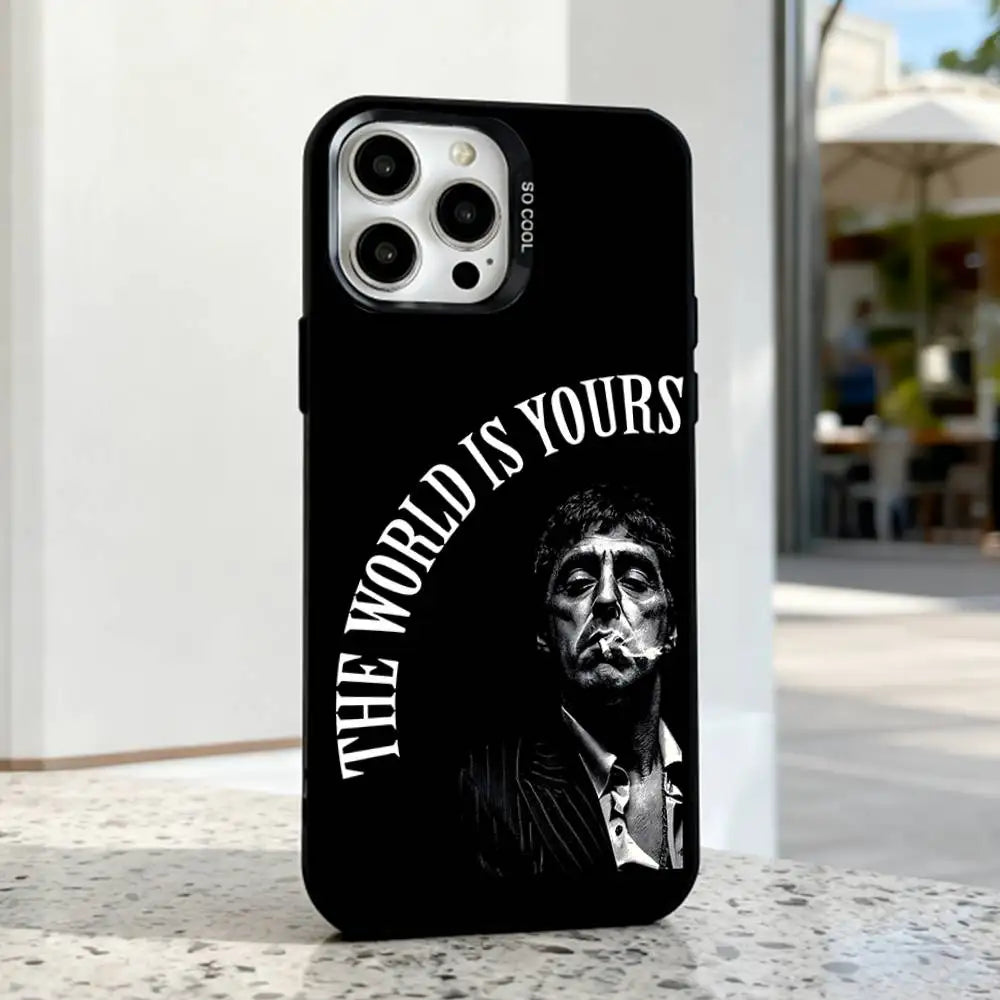 Scarfaces The World Is Yours Phone Case For iPhone 17,16,15,14,13,12,11,Pro,Max,Plus,E,Air,Mini Anti Fall Black  Bumper