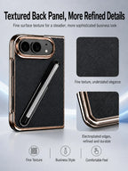 For Apple iPhone Duo case, delicate electroplated edges paired with a finely textured back panel, pen groove design