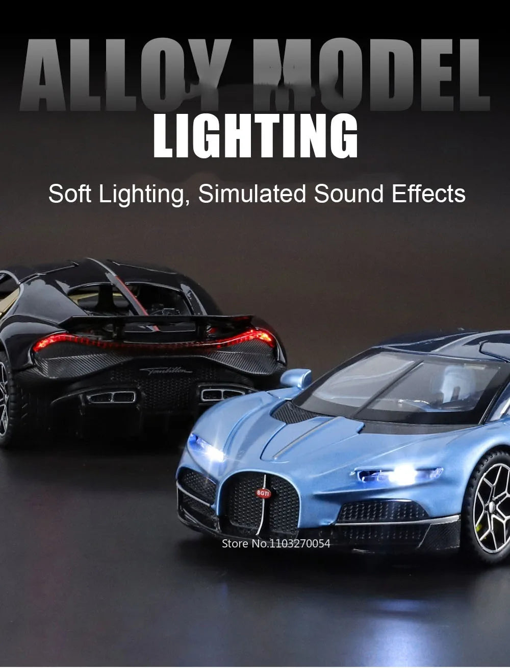 1:32 Atlantic Tourbillon Car Model Alloy Diecast Toys Doors Opened Sound Light Pull Back Miniature Models Office Table Ornaments