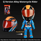 1:12 Scale Motorcycle Rider Model with Articulated Joints High-Detail Alloy and Plastic Diecast Collectible Figure for Display
