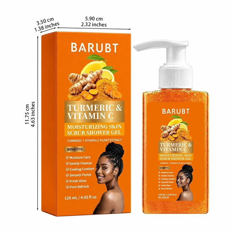 Turmeric Orange Vitamin C Body Wash Fresh Fragrance Shower Gel Moisturizing Brightening Exfoliating Deep Cleaning Smooth Skin