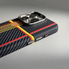 Relief Carbon Fiber Magnetic Case for iPhone 15 Pro Max 16 17 Pro Phone Cover Camera Metal Lens Protective Shell Hard PC Fundas